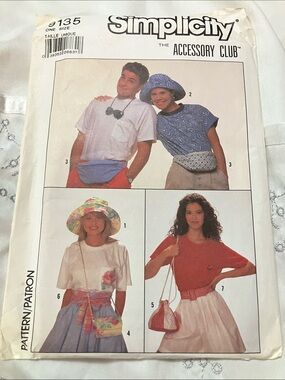 Simplicity Women's Hat and Accessory Patterns - Blue, Red, Multicolor